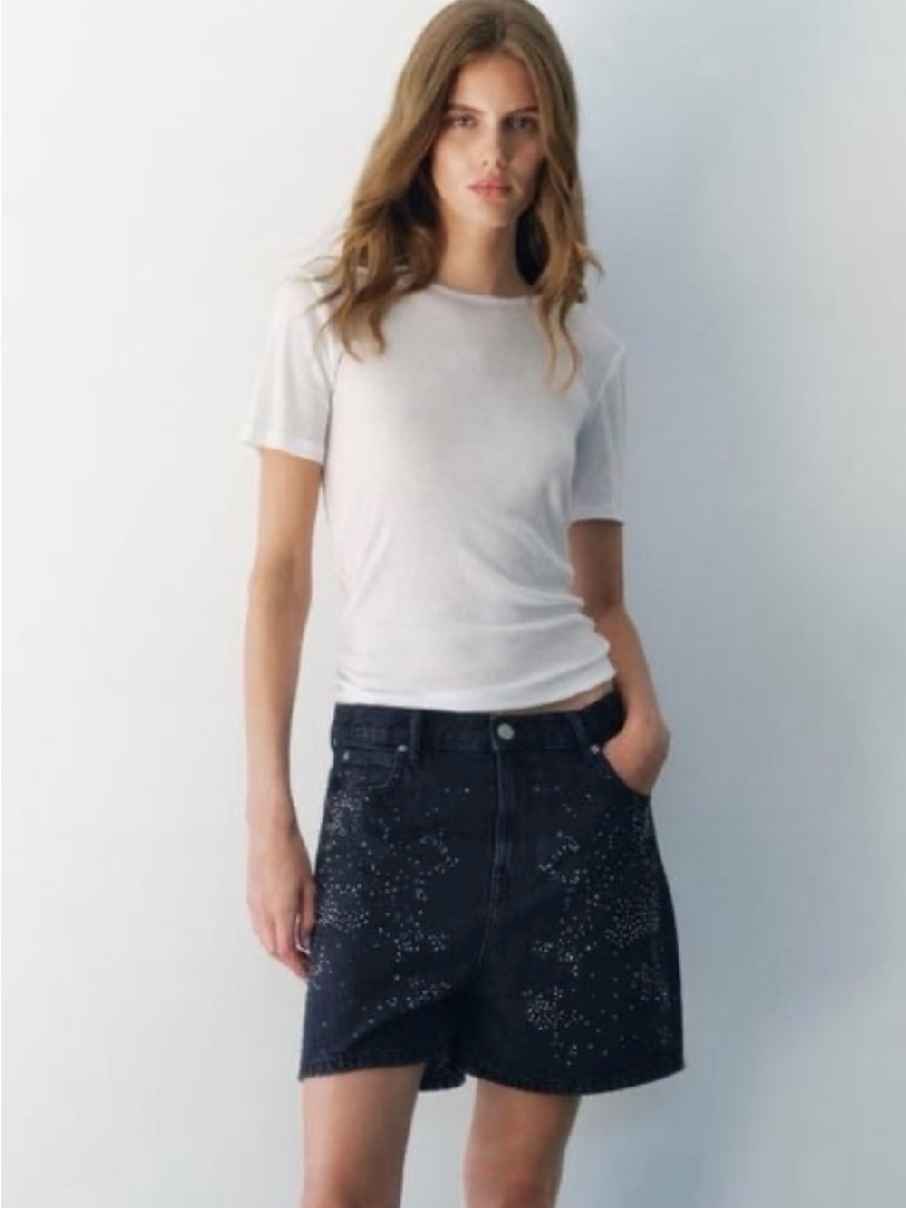 Zara Sparkly Bermuda Shorts size 40